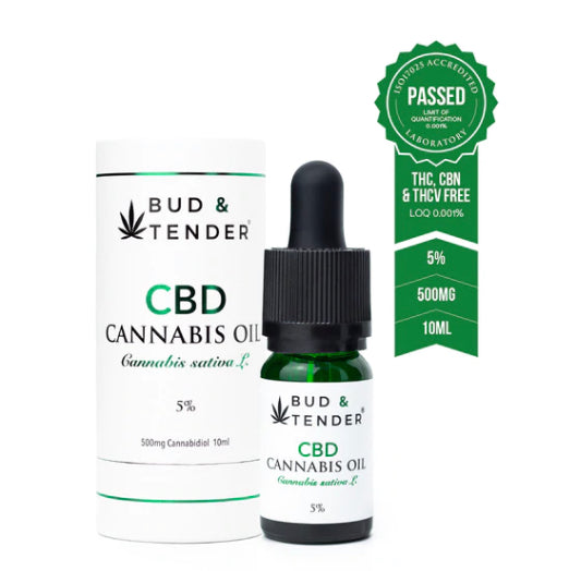 BUD AND TENDER PREMIUM CBD OIL 5% (500MG)